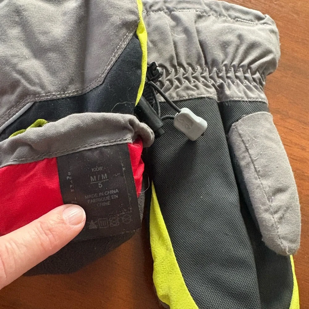 Outdoor Research Kids' Mittens in Gray and Yellow